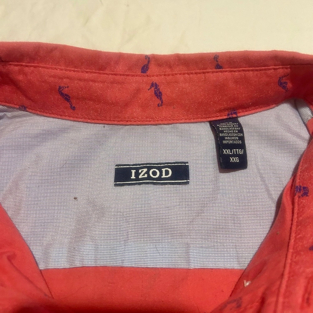 Izod Red Polo with Blue Seahorse Design